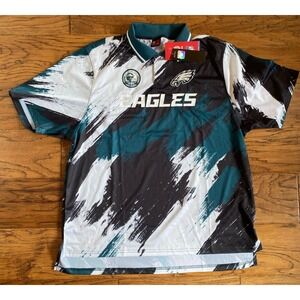 NFL Ultra Game Philadelphia Eagles Mens XXL Polo Shirt‎ Brushstroke Graphic NWT